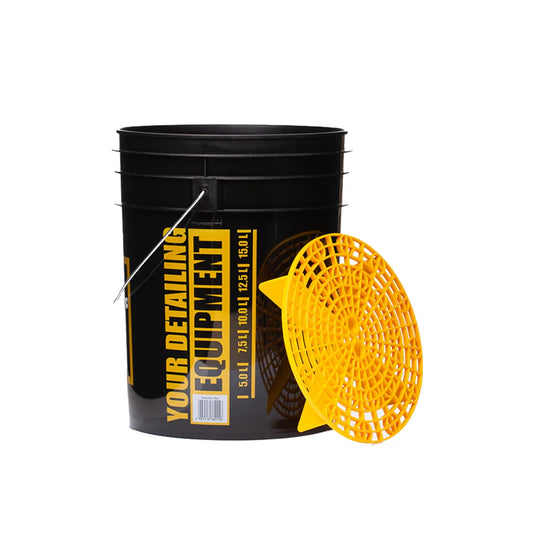 Work Stuff Detailing Bucket Black - Rinse + Separator Yellow