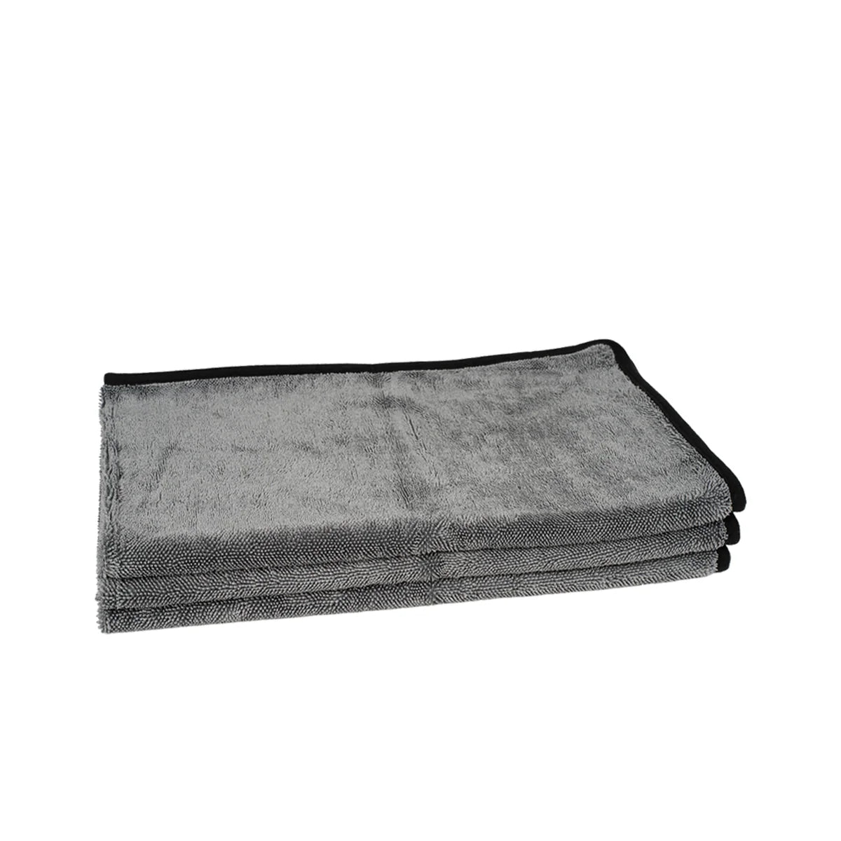 Poshlyf Twisted Loop Grey Black 600GSM Desert Storm Drier Microfiber 80cm x 50cm