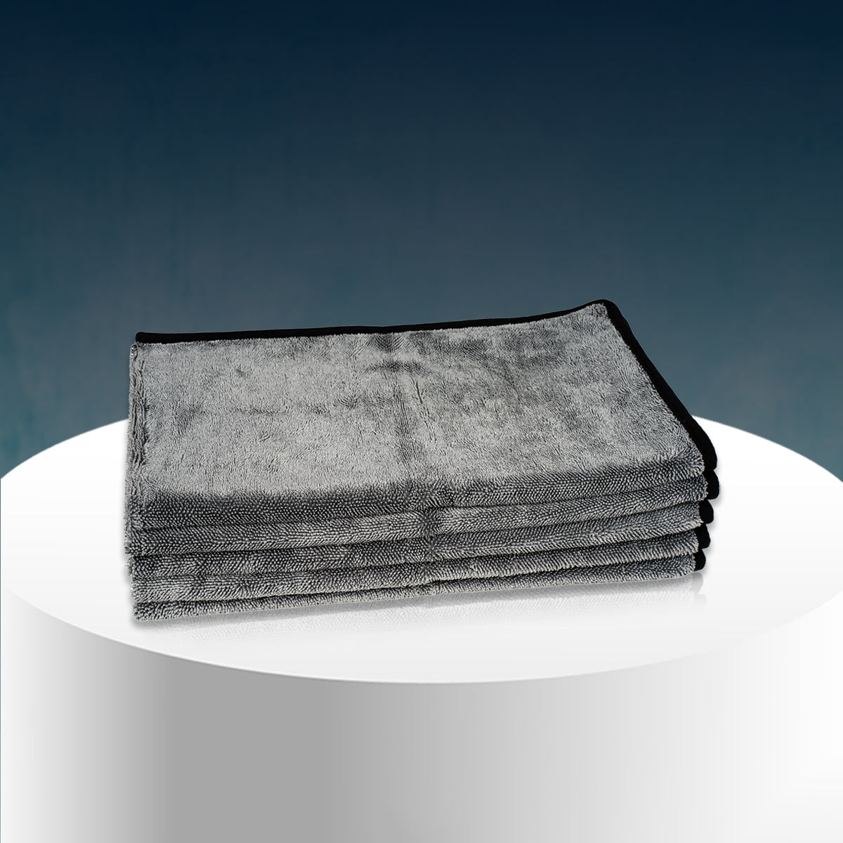 Poshlyf Twisted Loop Grey Black 600GSM Desert Storm Drier Microfiber 80cm x 50cm