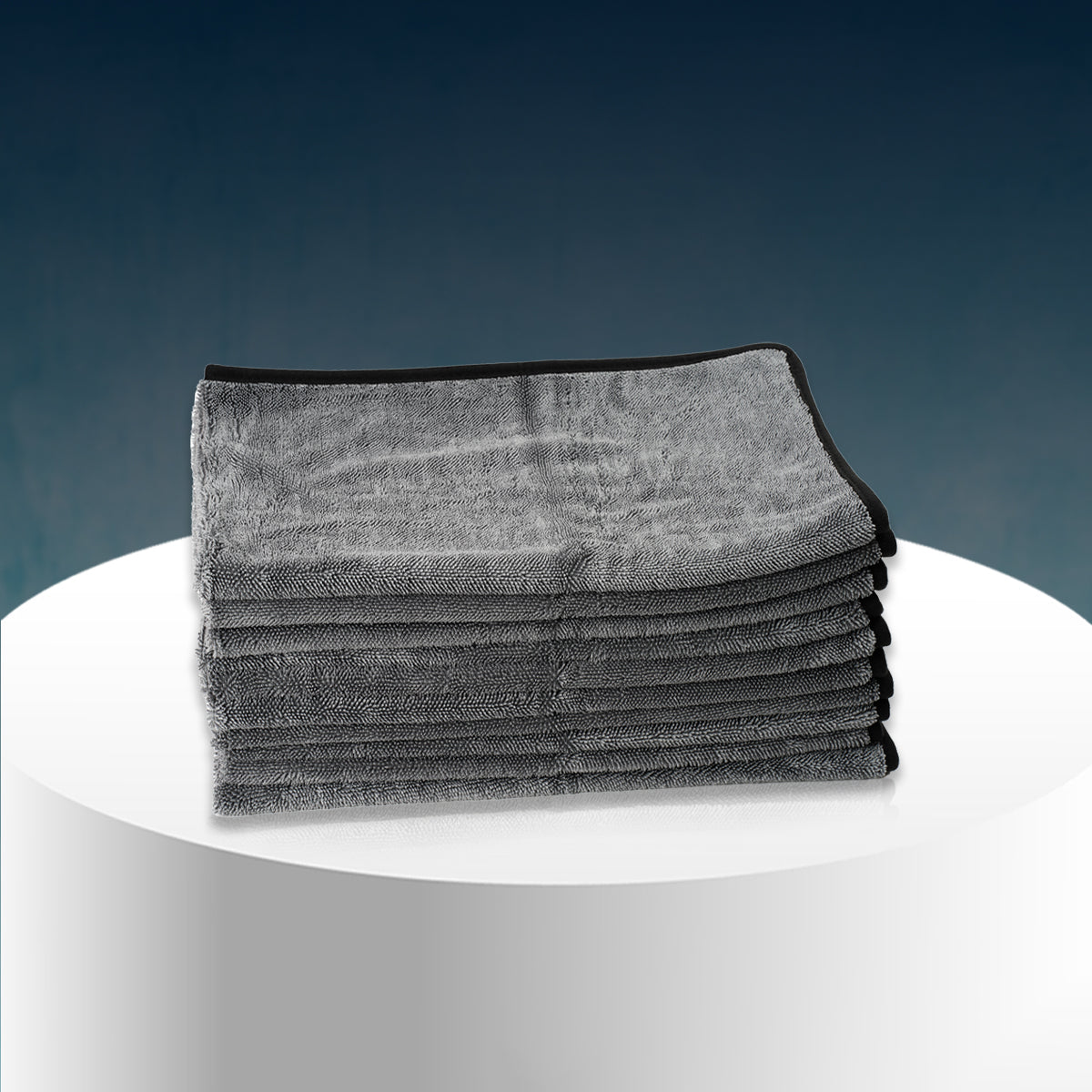 Poshlyf Twisted Loop Grey Black 600GSM Desert Storm Drier Microfiber 80cm x 50cm