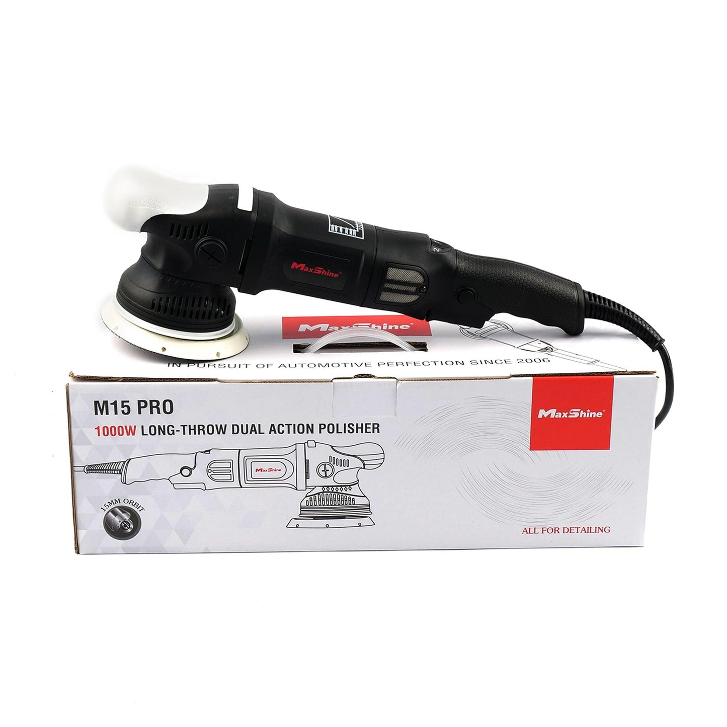 MaxShine M15 PRO 1000W Long Throw Dual Action Polisher, 5"