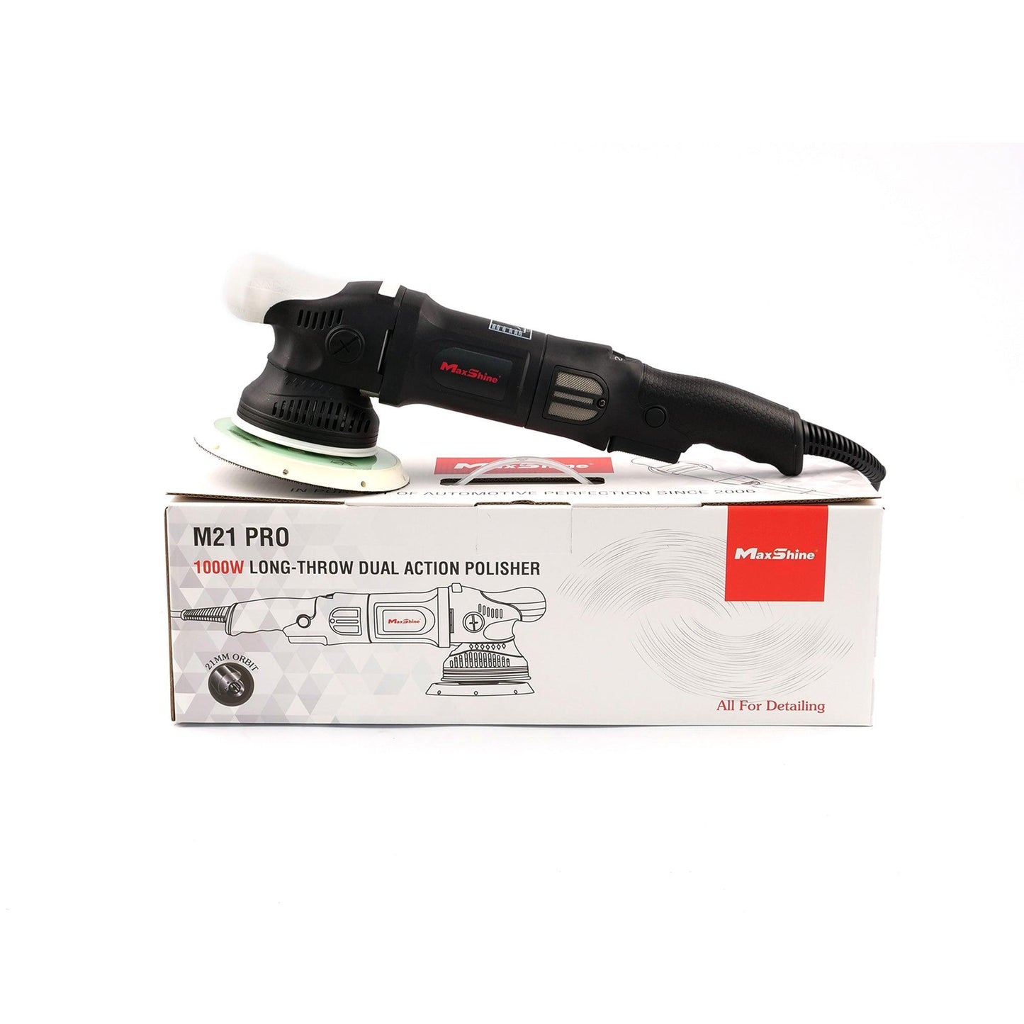 MaxShine M21 PRO 1000W Long Throw Dual Action Polisher, 6"