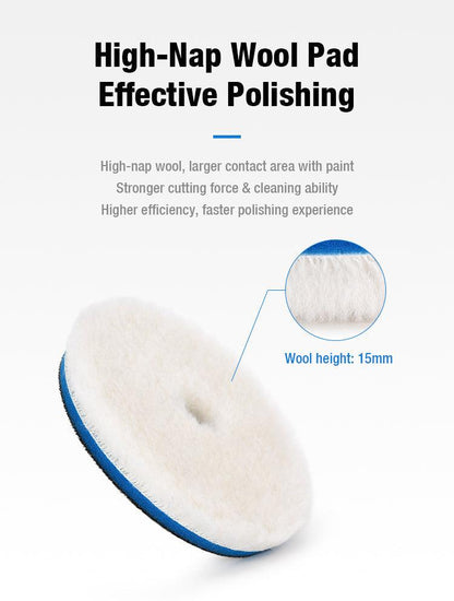 ShineMate T130 High-Nap Wool Pad, 5"