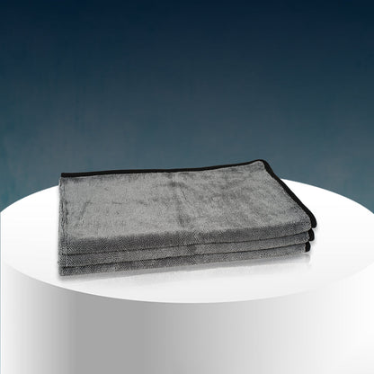 Poshlyf Twisted Loop Grey Black 600GSM Desert Storm Drier Microfiber 80cm x 50cm