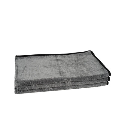 Poshlyf Twisted Loop Grey Black 600GSM Desert Storm Drier Microfiber 80cm x 50cm