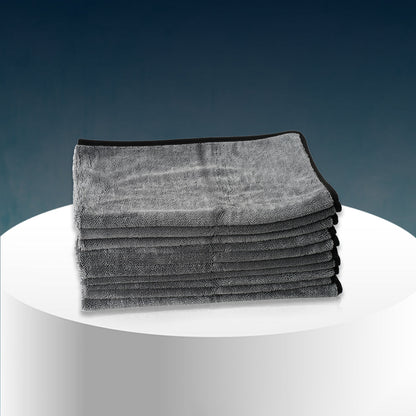 Poshlyf Twisted Loop Grey Black 600GSM Desert Storm Drier Microfiber 80cm x 50cm
