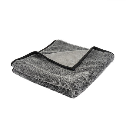 Poshlyf Twisted Loop Grey Black 600GSM Desert Storm Drier Microfiber 80cm x 50cm