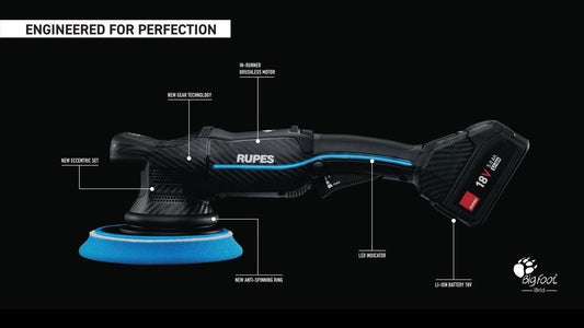 Rupes Bigfoot HLR21/BAS IBRID Cordless DA Polisher, 150mm, 6"